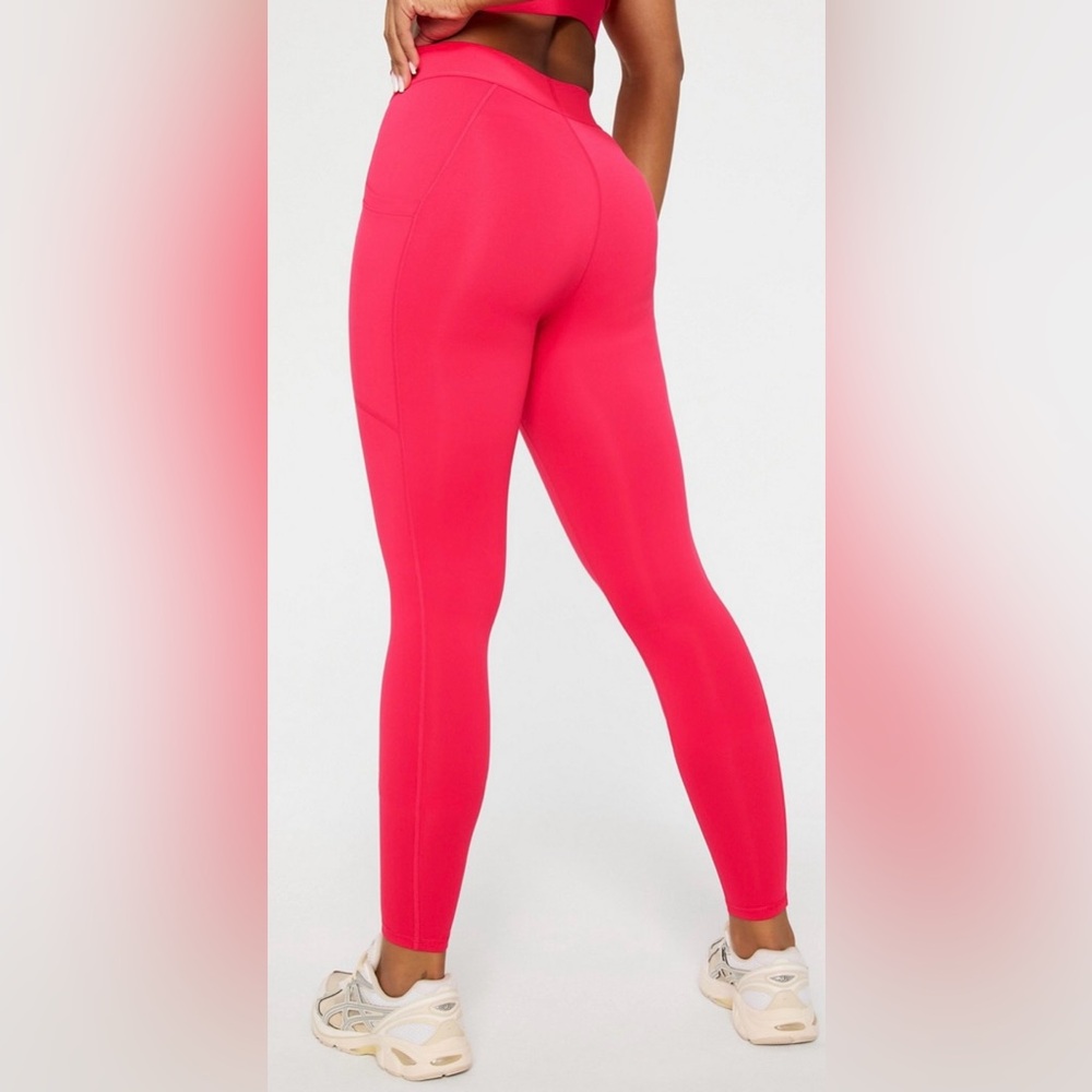 Fabletics On The Go Red Raspberry Fizz & White HW TLC Legging | XS | NWT | Rare